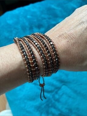 Victoria Emerson Brown and Black Wrap Bracelet